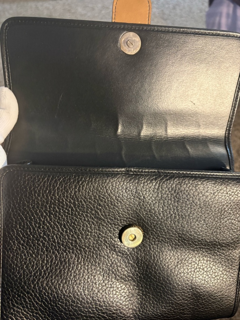 Christian Dior vintage two tone brown and black leather crossbody EUC - Picture 12 of 17